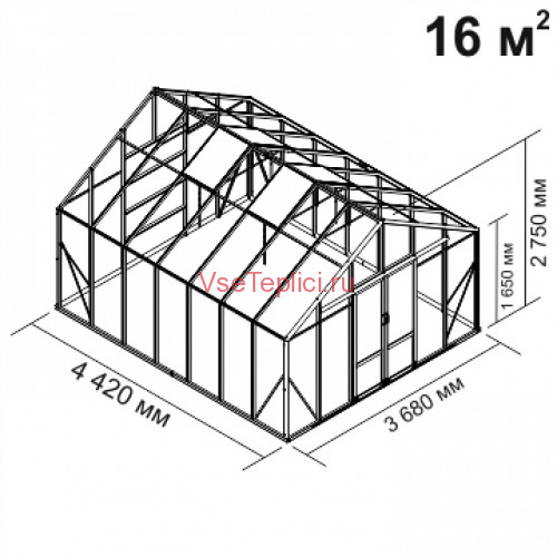 Теплица Botanik Maximum 16 кв м