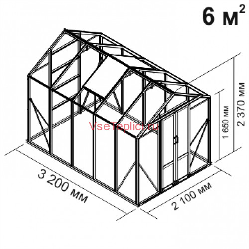 Теплица из стекла Botanik Mini 18 кв м Теплица из стекла Botanik Mini 18 кв м