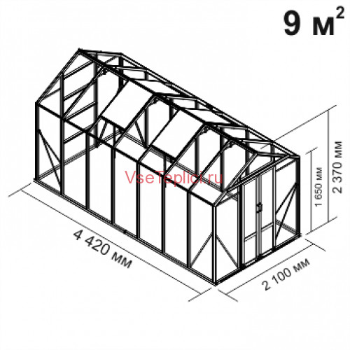 Теплица из стекла Botanik Mini 18 кв м Теплица из стекла Botanik Mini 18 кв м