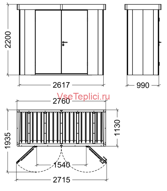Сборный металлический сарай серии Neo 3*2 м Сборный металлический сарай серии Neo 3*2 м