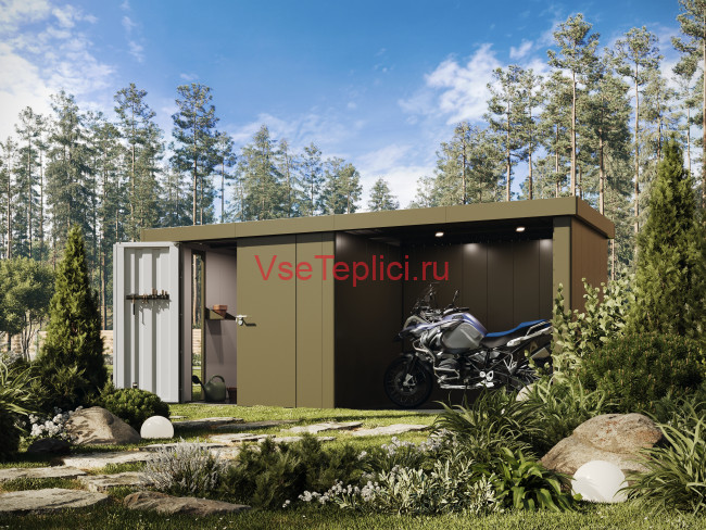 Сборный металлический сарай серии Neo 6*2 м