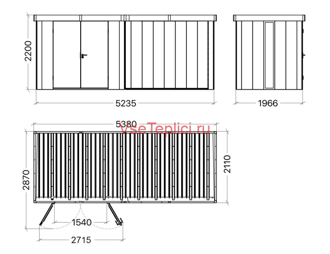 Сборный металлический сарай серии Neo 6*2 м Сборный металлический сарай серии Neo 6*2 м