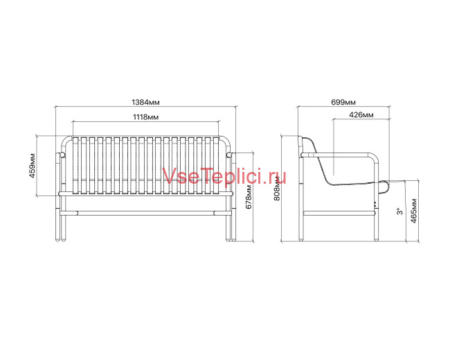 Диван высокий с подлокотниками