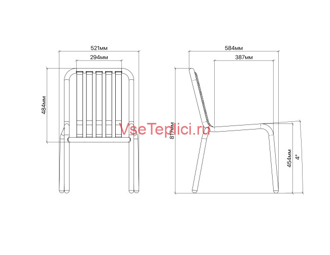 Стул без подлокотников Flow